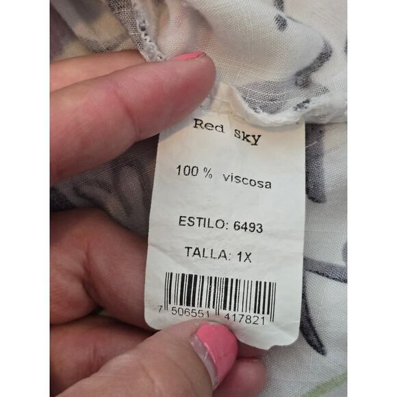 Red Sky 1X Love & Hearts Graphic Button Front Blouse Oversized Vibes Romantic - Picture 7 of 7